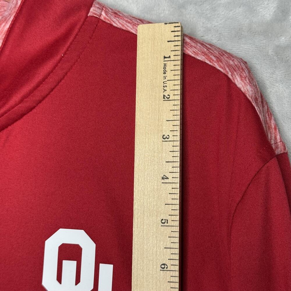Oklahoma Sooners Jacket Mens XL Red NCAA Football Quarter Zip Pullover Fanatics - Picture 8 of 9